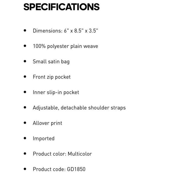 Adidas Mini Backpack W/ Adjustable Straps Multicolor Small Floral Stylish Bag - Picture 2 of 10